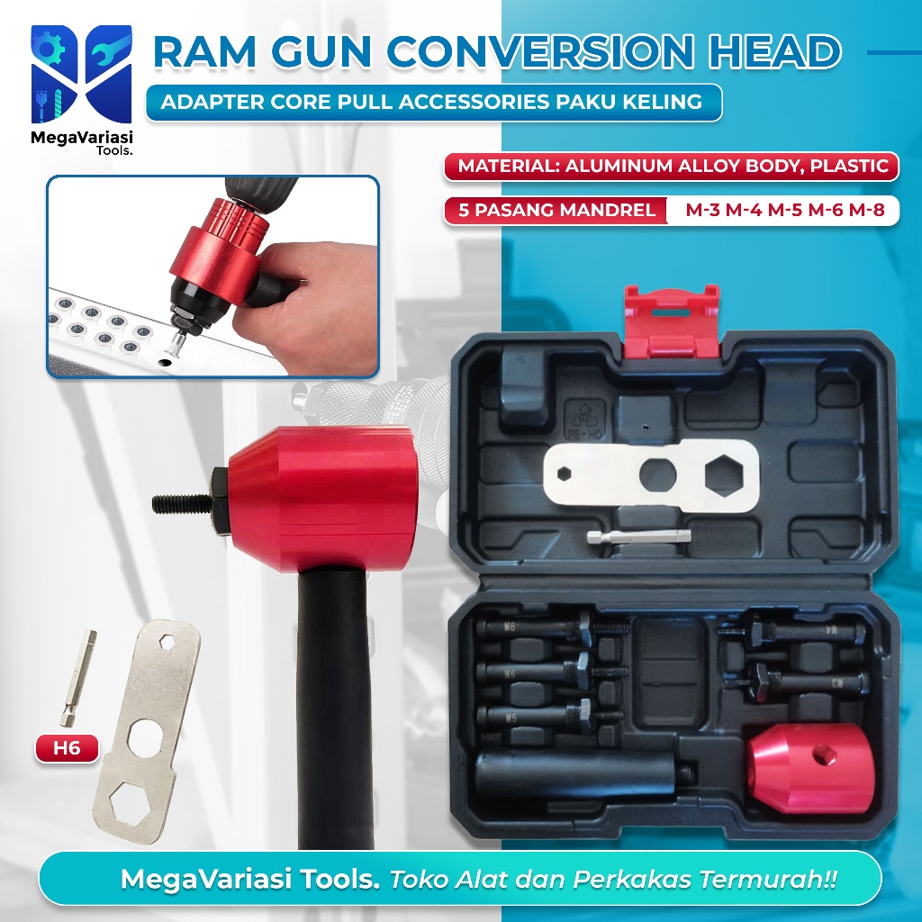 Rivet Gun Adaptor untuk Bor Cordless | Konverter Bor Jadi Tang Rivet