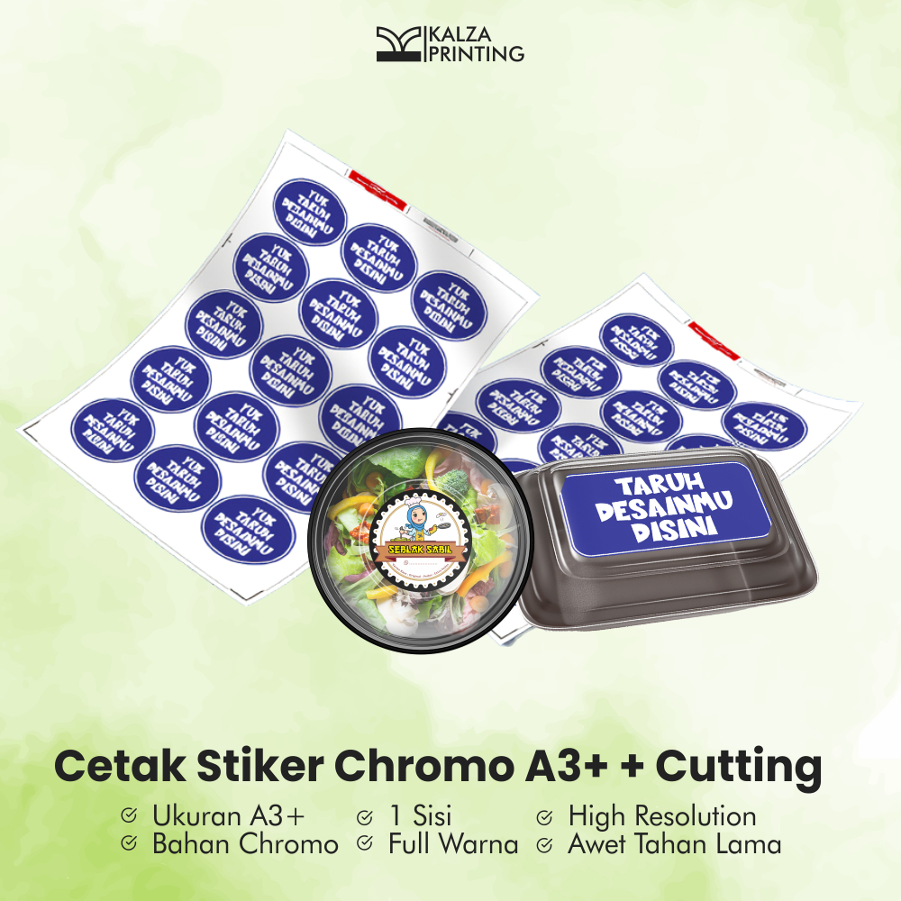 

Cetak Stiker Chromo A3+ + Cutting