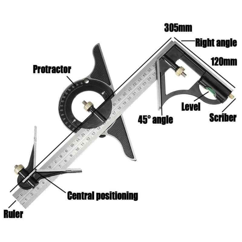 

Penggaris Siku L Waterpass Kombinasi Square Ruler Sudut Presisi Air