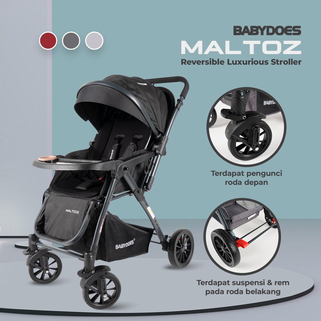 Stroller Babydoes Maltoz Reversible Luxurious Stroller / Kereta Dorong Bayi