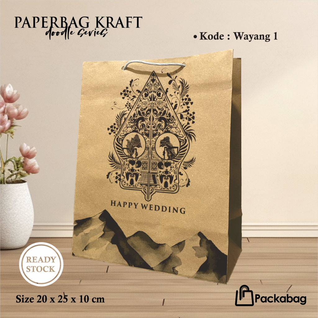

PAPER BAG SABLON MOTIF WAYANG 01 READY STOCK UKURAN 20 X 25 X 10