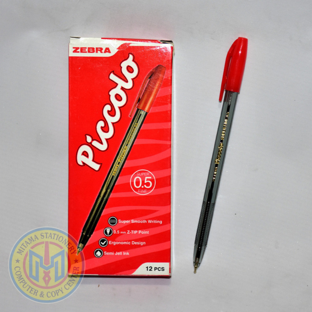 

Ballpoint ZEBRA Piccolo 0,5 mm Merah isi 12 Pcs-PIC-001M