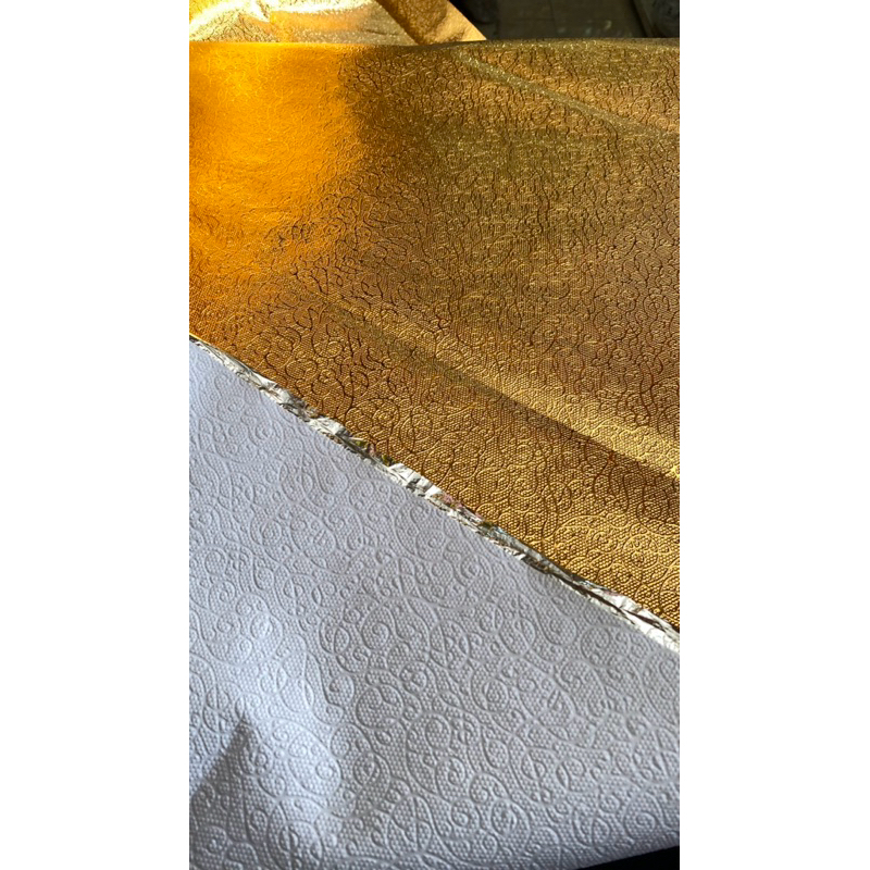 Plasmen Prada Emas Premium Lebar 120cm Per Meter/ Kain Plasmen Emas Lebar  / Kain Plasmen Bahan Kost