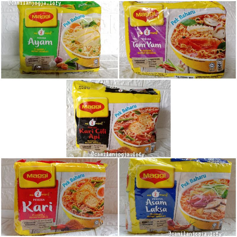 

Mie maggi Malaysia isi 5/ maggi kari / maggi Tom yum/ asam laksa