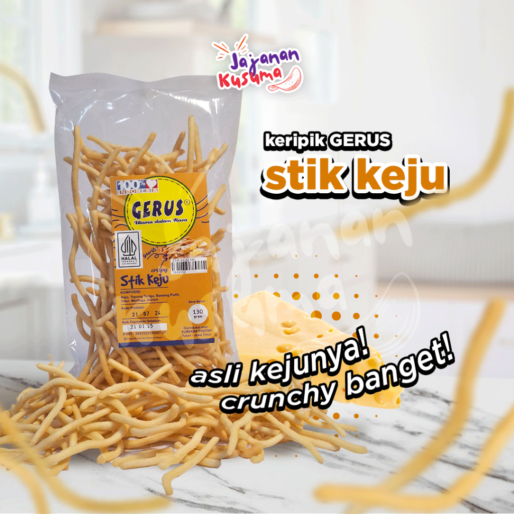 

Cheese Stick Gerus 130gr | Stik Keju Uenak Kue Kering Snack Viral Cemilan Keju Makanan Ringan