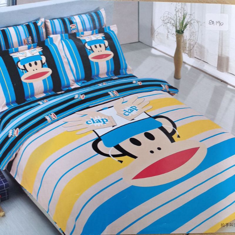Sprei katun jepang motif paul frank clap clap homemade