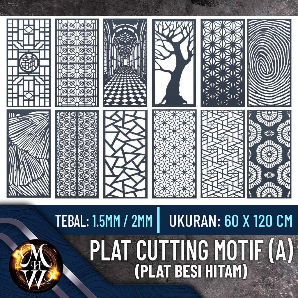 Laser Cutting Plat Motif - Jasa Laser Cutting Metal - Laser Cutting Plat Besi (TIPE A) (TERMURAH BER