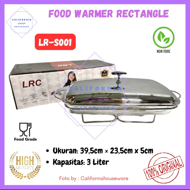 Prasmanan Set Kaca Anti Panas LRC / Hot Food Warmer LRC / Prasmanan Kaca Tutu Stainless