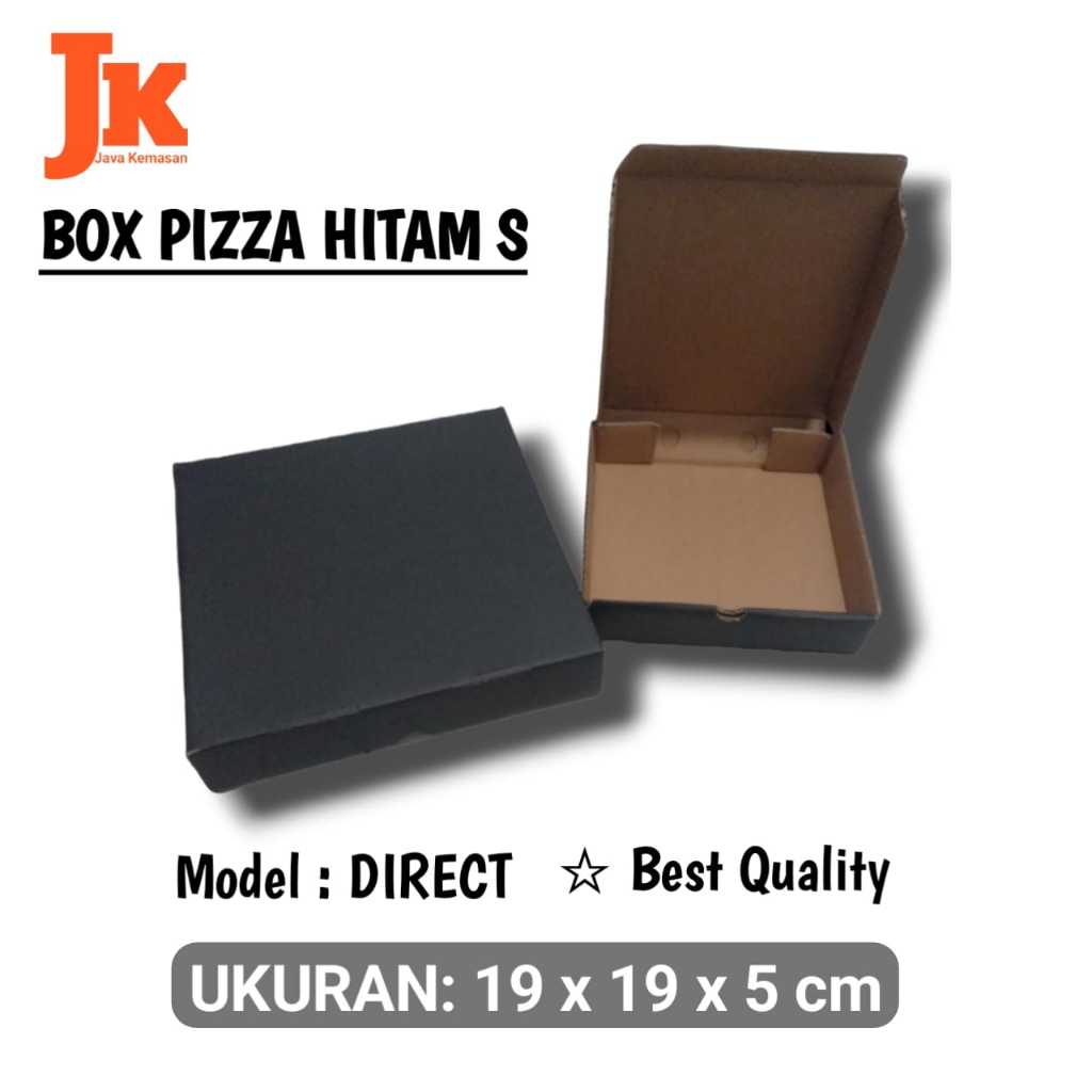 KARDUS S PIZZA HITAM KOTAK BOX KARTON CORRUGATED PIZZA HITAM KECIL POLOS TEBAL PACKING PIZZA BAJU PA