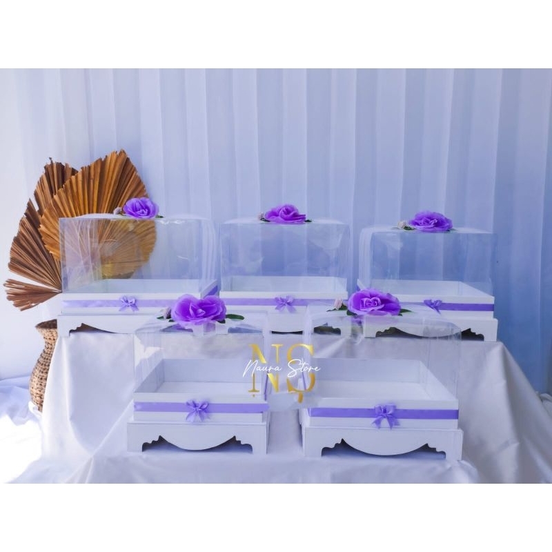 

Box Hantaran Seserahan Panggung / kotak seserahan / box hantaran tutup mika isi 5