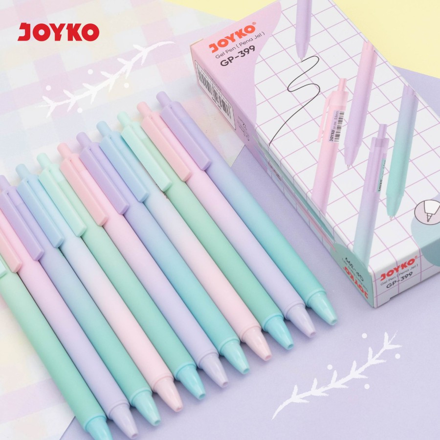 

Gel Pen Pulpen Pena Joyko GP-399 0.5 mm warna gradasi pastel tinta hitam