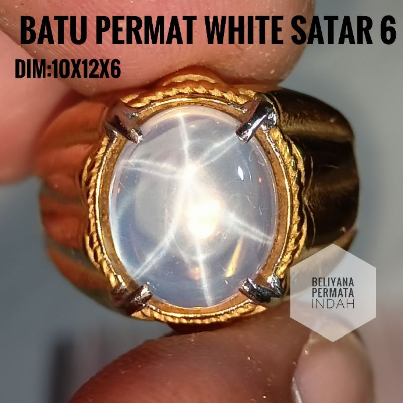 CINCIN BATU PERMATA WHITE STAR 6 ASLI MEWAH&ELEGAND