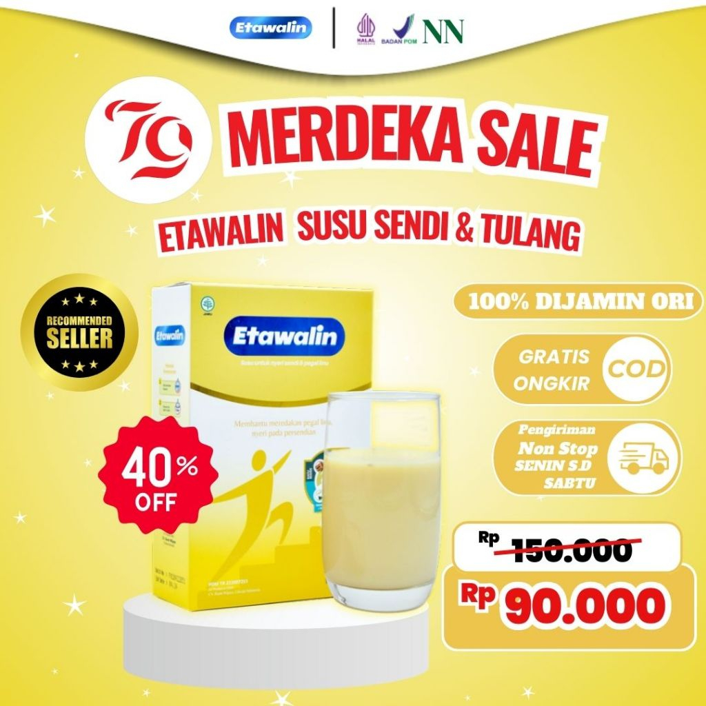 

17 AGUSTUS SALE Etawalin Susu Asam Urat - Atasi Asam Urat Nyeri Sendi dan Kesehatan Tulang 1 Box Ori