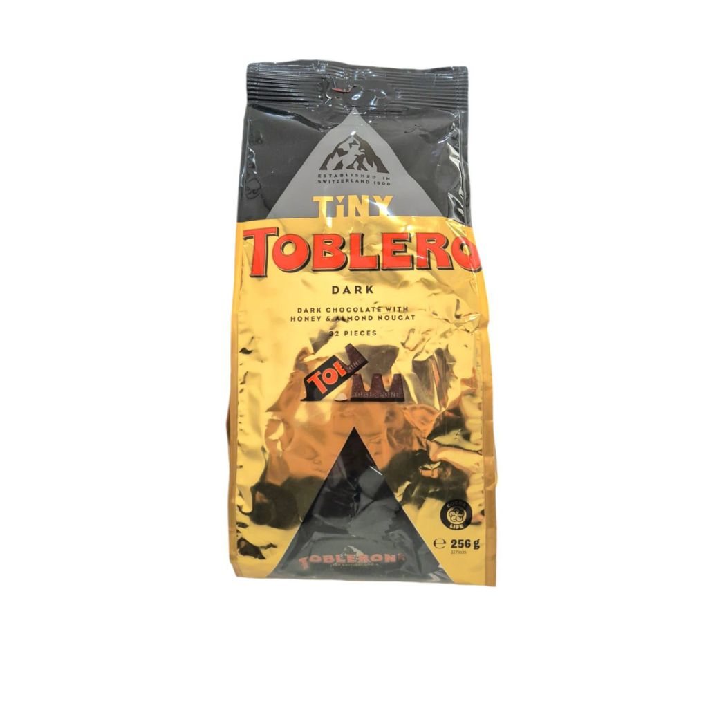 

Toblerone Tiny Dark Chocolate with Honey and Almond Nougat Coklat