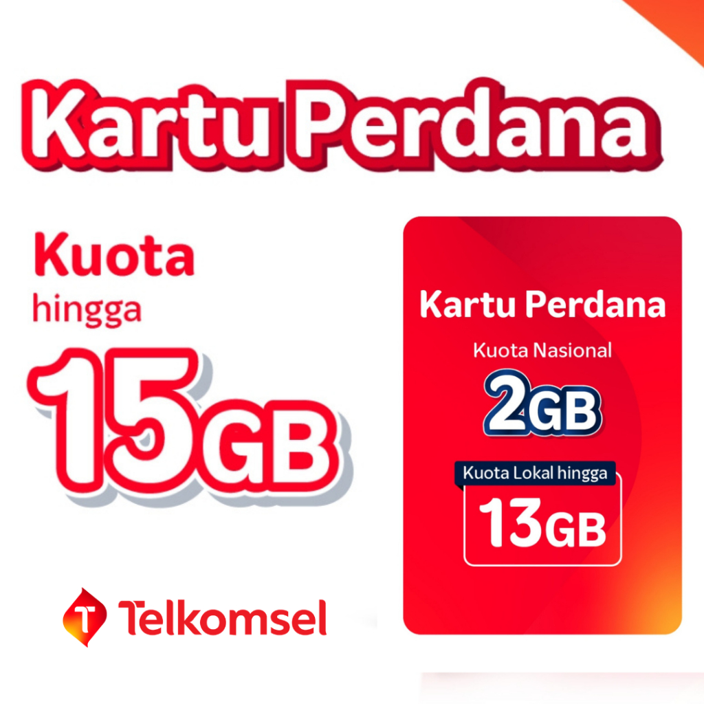 Kartu Perdana Telkomsel 15GB - Paket Data Murah, Internet Cepat & Stabil di Jaringan 4G LTE