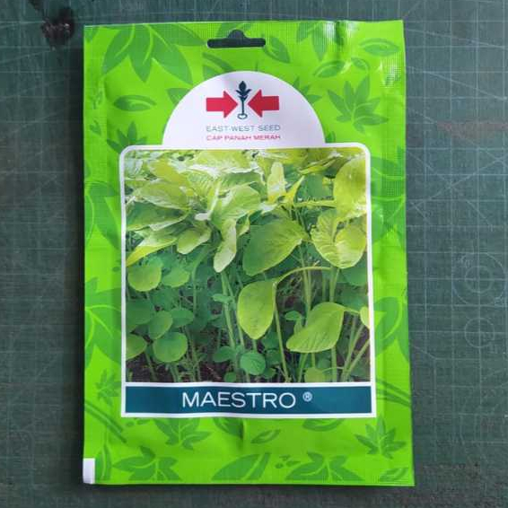 Benih sayuran bayam hijau panah merah