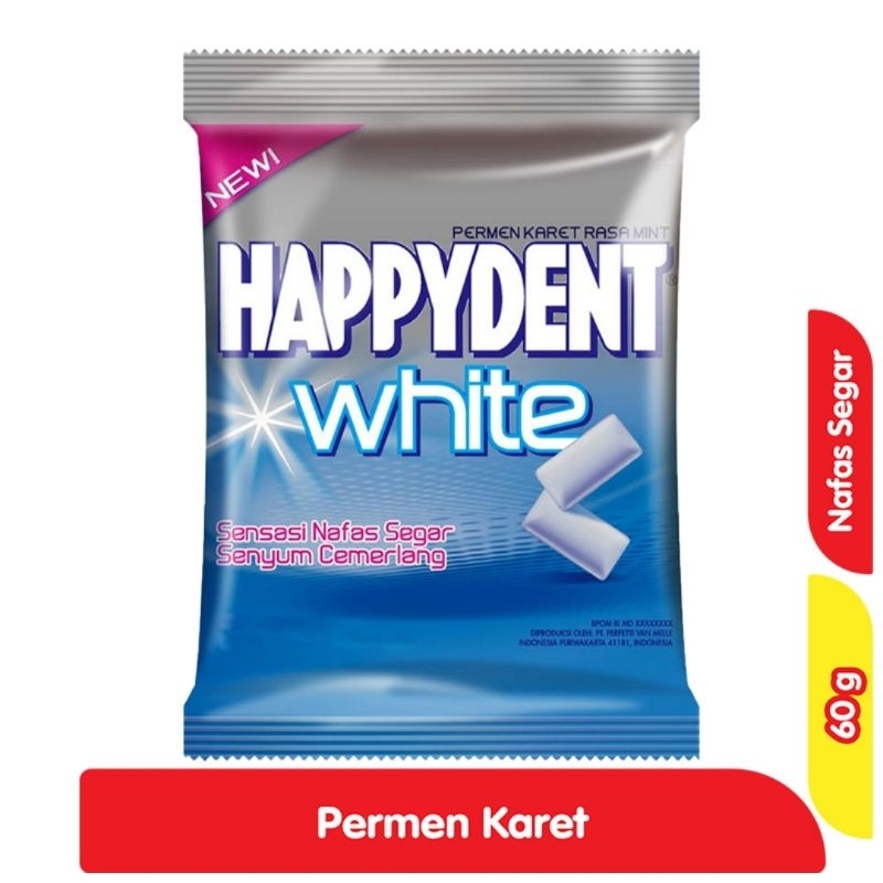 

Happydent White Permen Karet Rasa Mint isi 60 gram