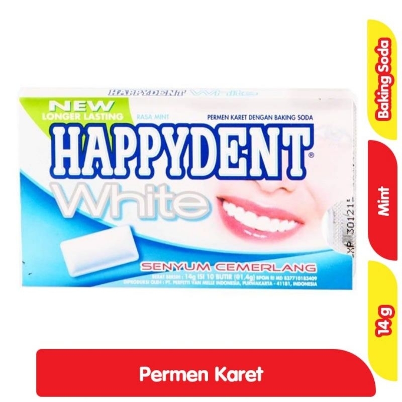 

Happydent White Permen Karet Rasa Mint isi 14 gram