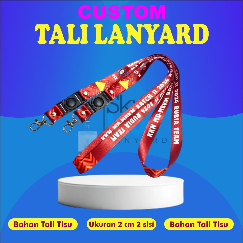 

TERBARU CETAK LANYARD CUSTOM 2 SM 2 SISI/GANTUNGAN ID CARD