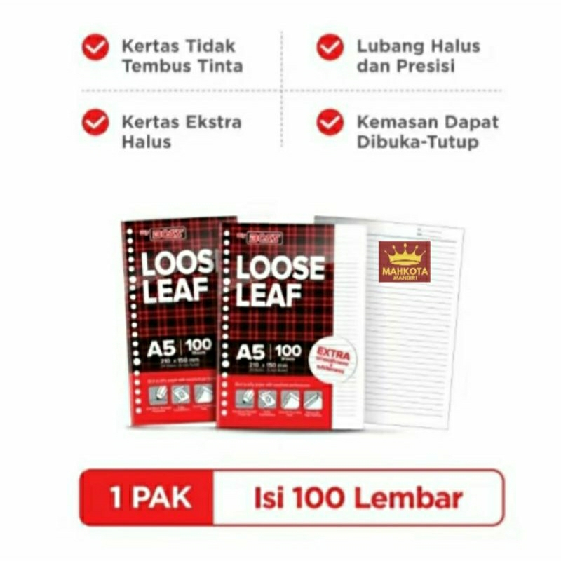 

Loose Leaf Isi Binder BogBoss / Kertas BigBos A5 B5