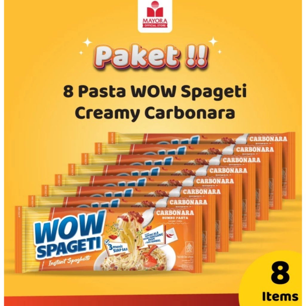 

®LARISHEPI® PAKET ISI 8 WOW SPAGHETI CARBONARA | MEATY BOLOGNESE