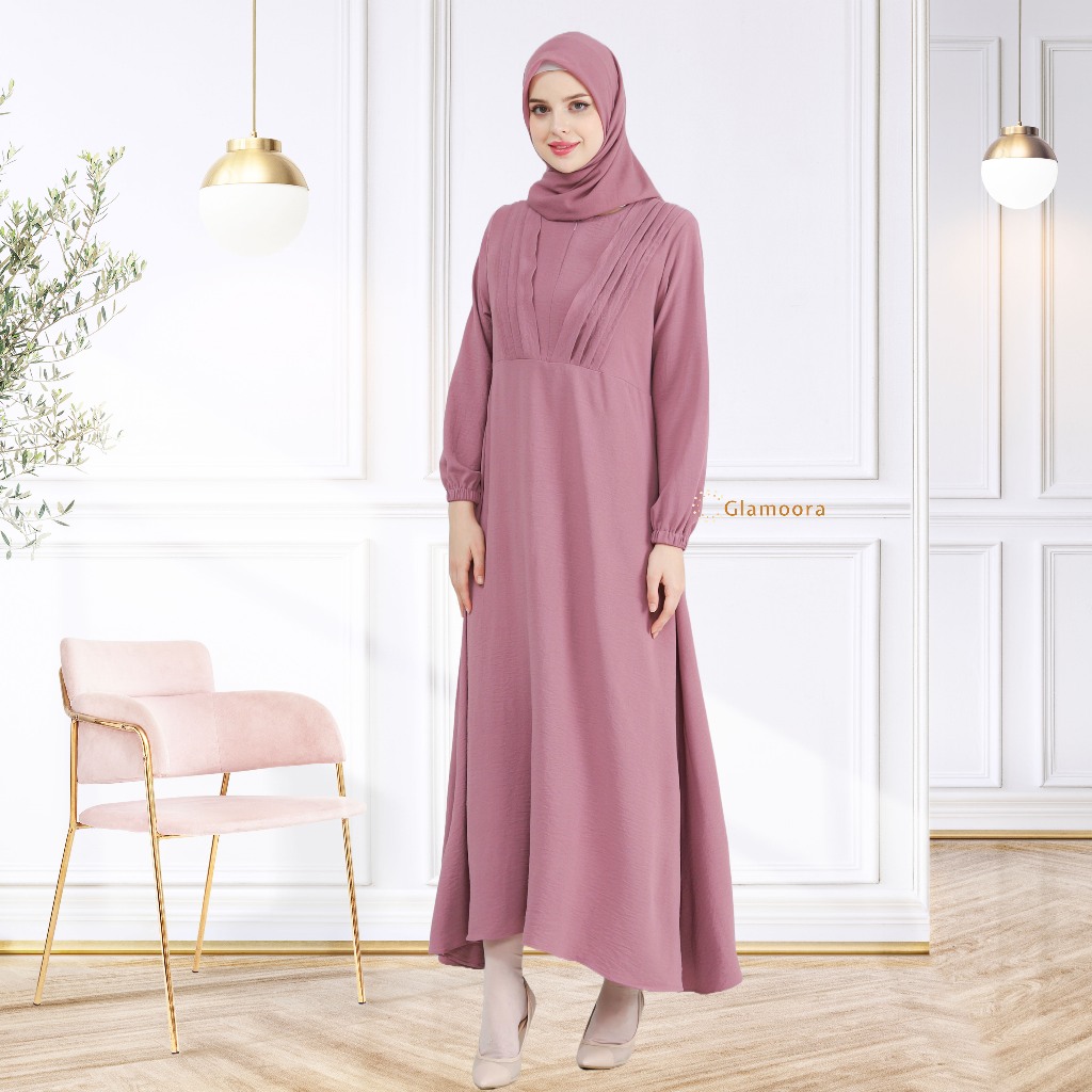 Zifa Dress Dress Gamis Bahan Crinkle Airflow Premium