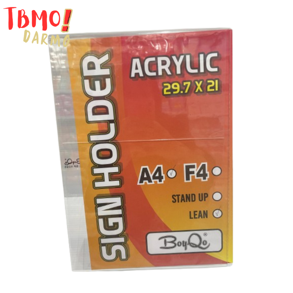 

TBMO ACRYLIC SIGN HOLDER LEAN A4 SP2004