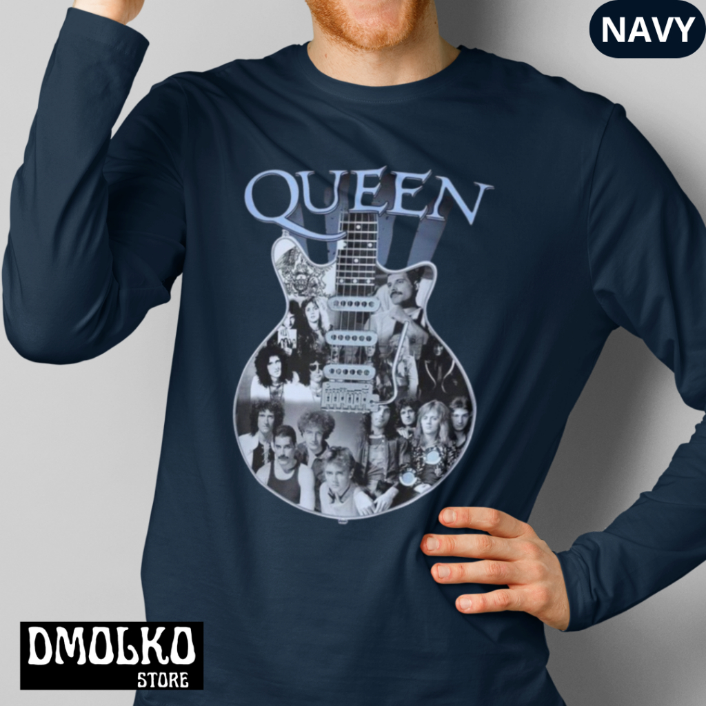 Kaos Tangan Panjang Pria Band Queen 5 | Long Sleeve | Kaos Lengan Panjang | Anak | Bigsize | Jumbo |