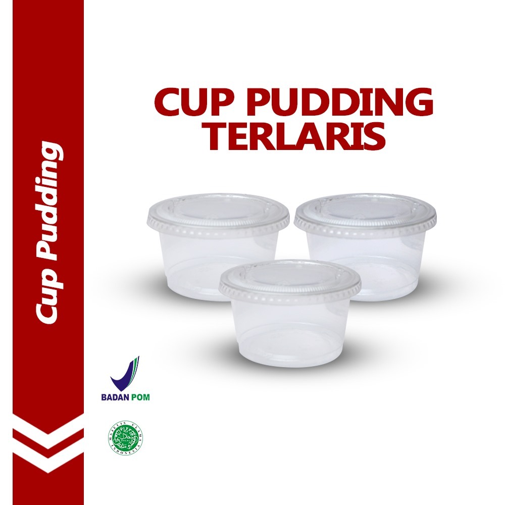 Cup Pudding Puyo Mika Tempat Silky Puding Premium 240 ml Gelas Jelly 50 Pcs Dengan Tutup