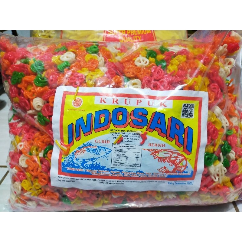 

KERUPUK KEONG WARNA MEREK INDOSARI KEMASAN 1KG