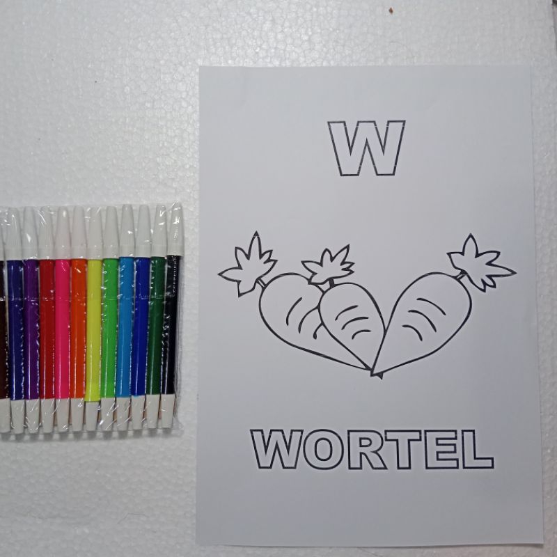 

Kertas Mewarna Buah wortel dan spidol
