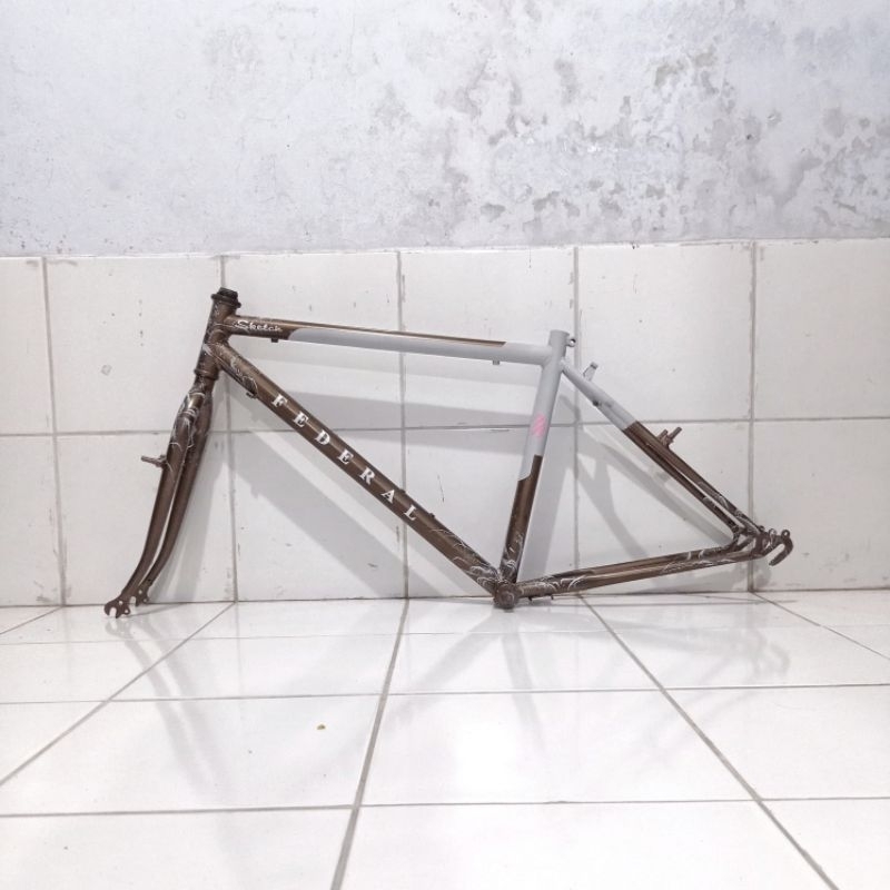 Frame Fork Sepeda Vintage MTB Commuter model federal jadul 26 bekas