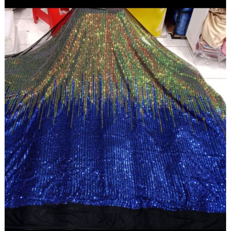 BAHAN/KAIN TILLE SEQUIN GRADASI/TILLE SEQUIN MEWAH