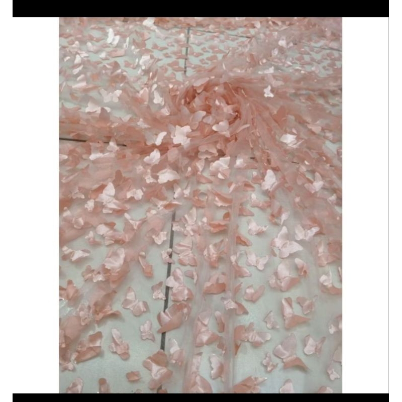 BAHAN/KAIN TILLE 3D SHIFON/BUNGA 3D TIMBUL