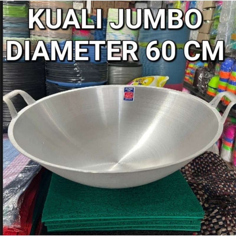 Kuali Wajan Penggorengan SUPER 24" Besar Alumunium Tebal Cekung.