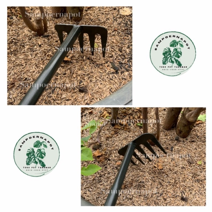 garpu besi gagang kayu untuk garukan tanah berkebun  GARPU TANAH