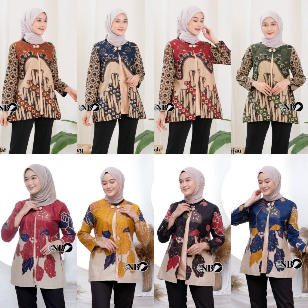 Blouse Batik Atasan Batik Wanita Blus Batik Cendrawasih Blarak Kipas