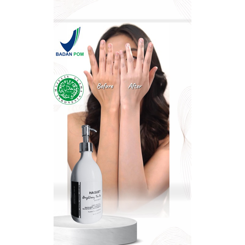 HAGUET 3X pemutih badan permanen bpom dan halal ori cepat lotion tone up whitening