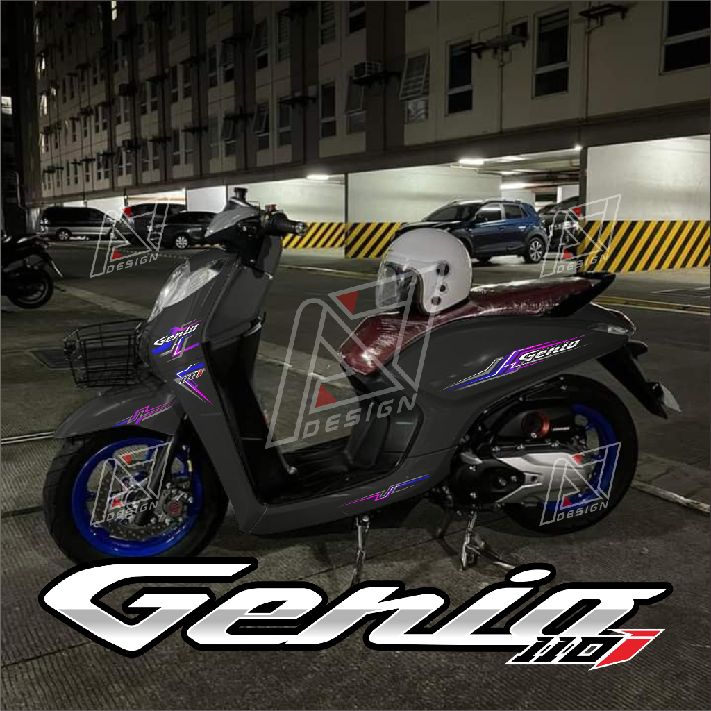 striping custom honda genio 125 motif simple - sticker liss striping genio - sticker motor  custom g