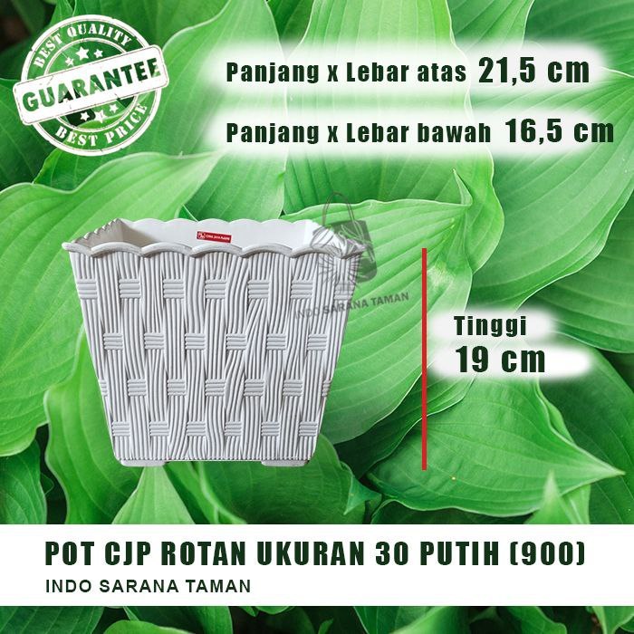 POT CJP ROTAN 30 PUTIH Pot Kotak Pot Segi Pot Tanaman Pot Bunga Grosir Pot Perlengkapan Taman