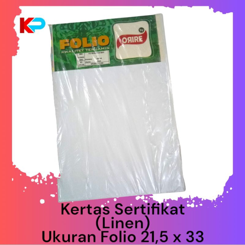 

(100 Lembar) KERTAS LINEN/SERTIFIKAT KETEBALAN 200GSM UKURAN FOLIO PERPAK