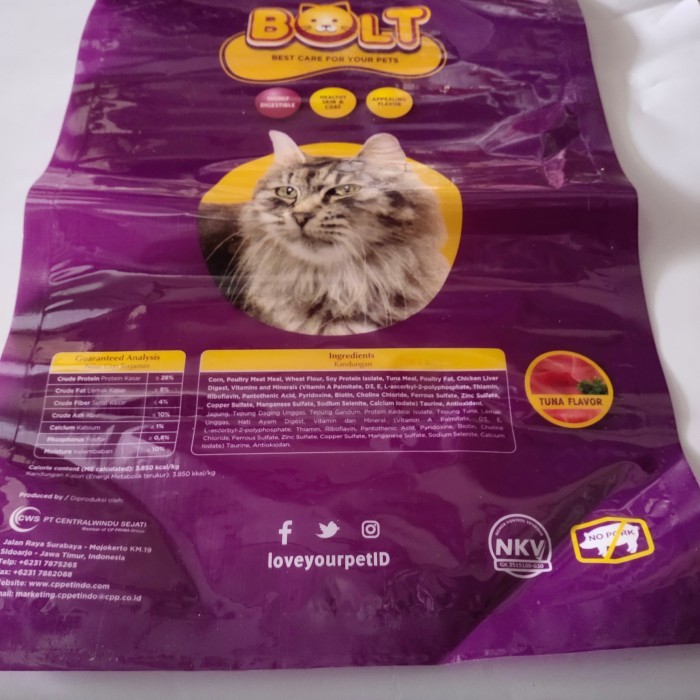 Plastik Repack Packing Makanan Kucing Merk Bolt - 20lbr