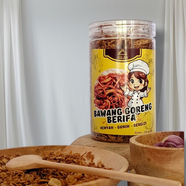 

Bawang goreng 250gram 100% Original (PREMIUM TANPA CAMPURAN TEPUNG)