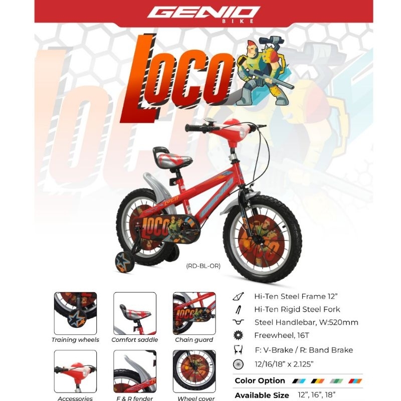 Sepeda Bmx Genio loco 16 & 18 inch