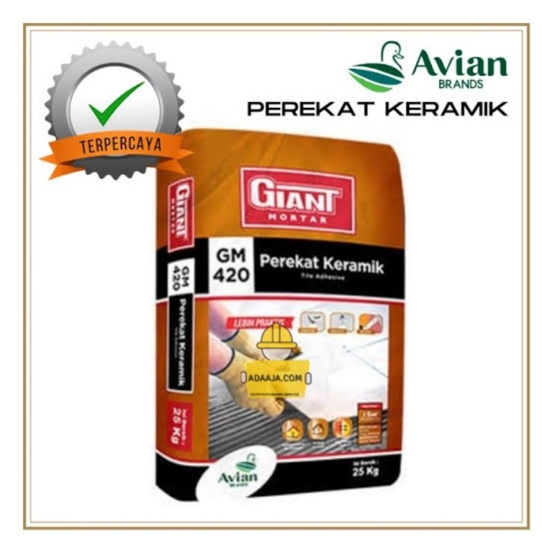 Giant Mortar GM 420 Semen Perekat Keramik Lantai dan Dinding 25kg Ready Bandung