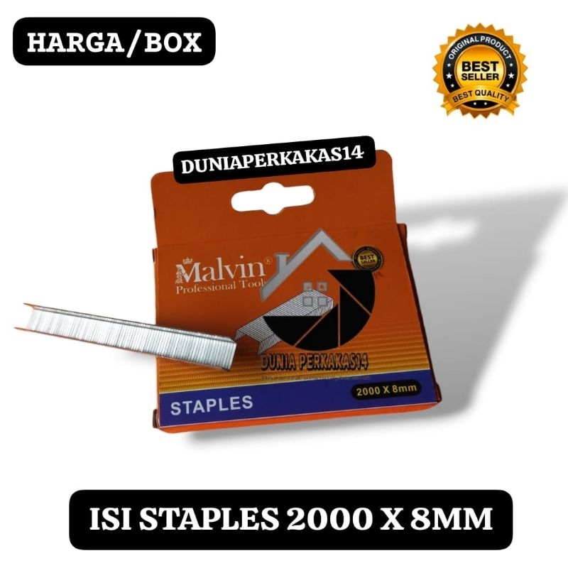 

1 BOK REFIL STAPLES / ISI ULANG STAPLES 2000 x 8MM