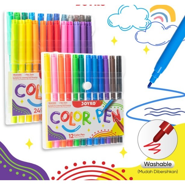 

Spidol 12 warna /washable color pen CLP-60Joyko /spidol 12 warna murah