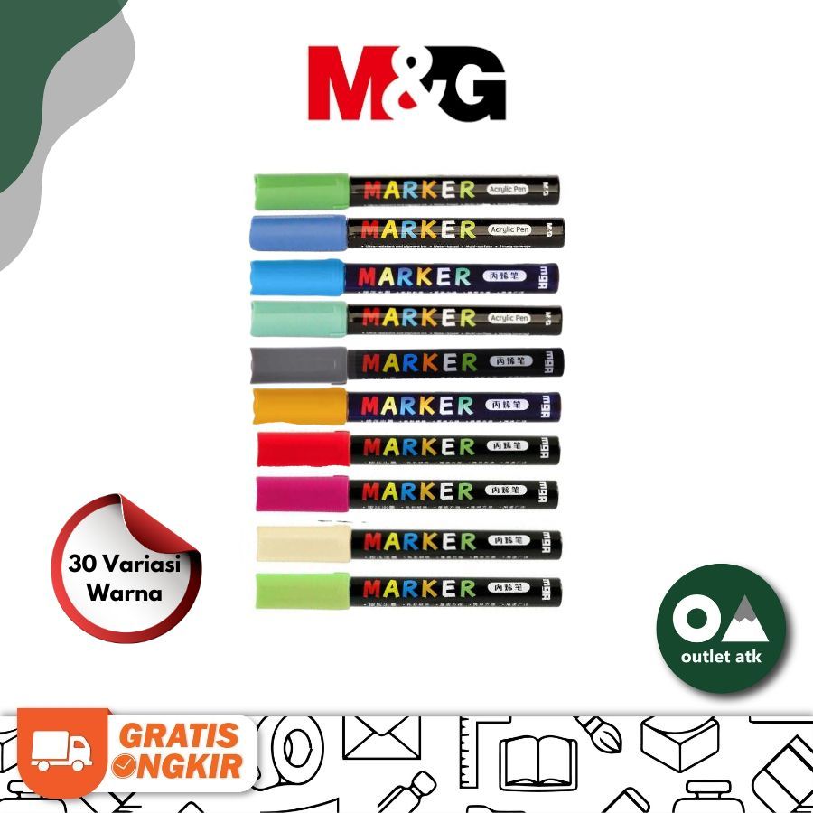

Acrylic Marker / Spidol Akrilik M&G 2mm Permanen Serba Guna Multi Surface