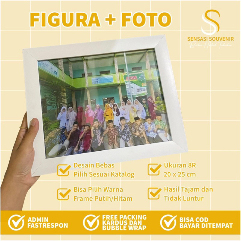 CETAK FOTO FRAME FIGURA PLUS KACA CUSTOM BEBAS REQUEST 8R KADO ULTAH WISUDA ANNIVERSARY