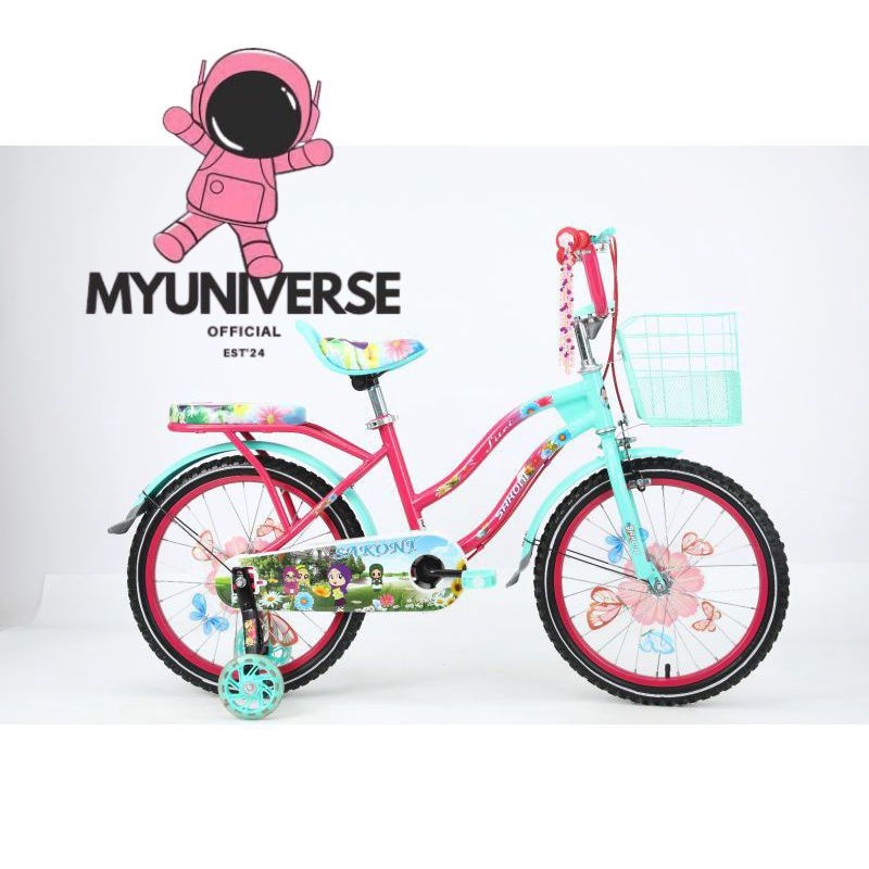 SEPEDA ANAK MINI UKURAN 18 SAKONI FITRI MURAH BAGUS / SEPEDA ANAK CEWE SAKONI FITRI UKURAN 12 / 16 /